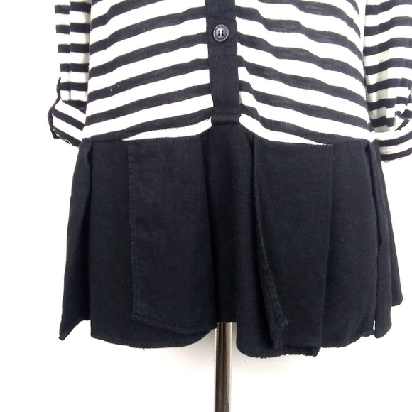 Anthropologie Postmark Striped Peplum Tunic | Sz S - Picture 3 of 5